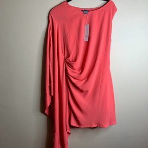 NWT Gracia Sz L One Shoulder Cape Sleeve Dress